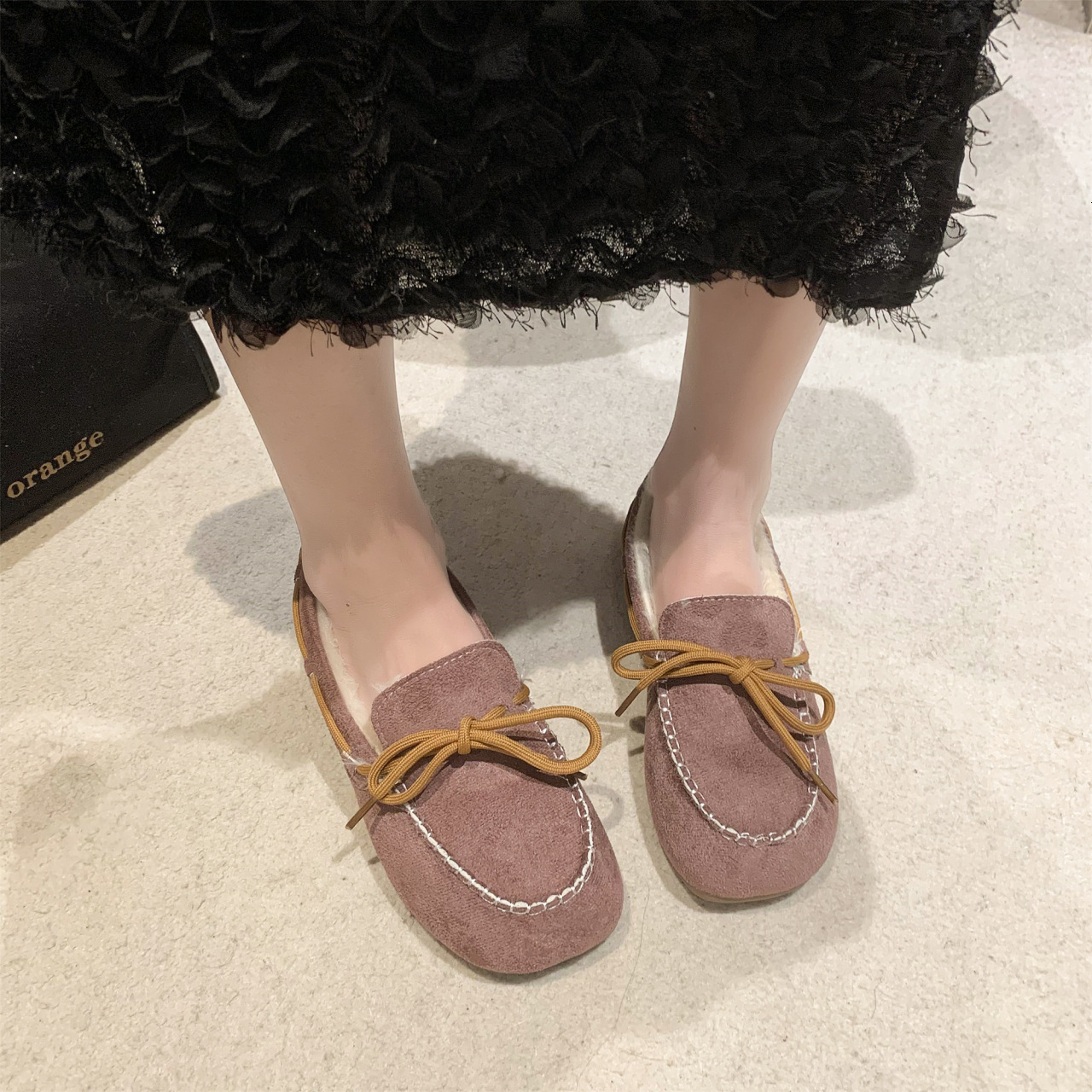 Ddmysports Slip On Fleece Lined Thickened Loafers Autumn Winter New Non Cotton For Pregnant Women And Moms Flat Shoes Outdoor Shoes