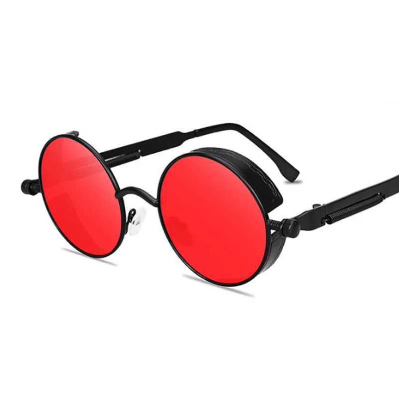 Brand Round Sunglasses Man Woman Gothic Steampunk Sun Glasses Male Female Metal Retro Designer Mirror Vintage Sunglasses Z250614