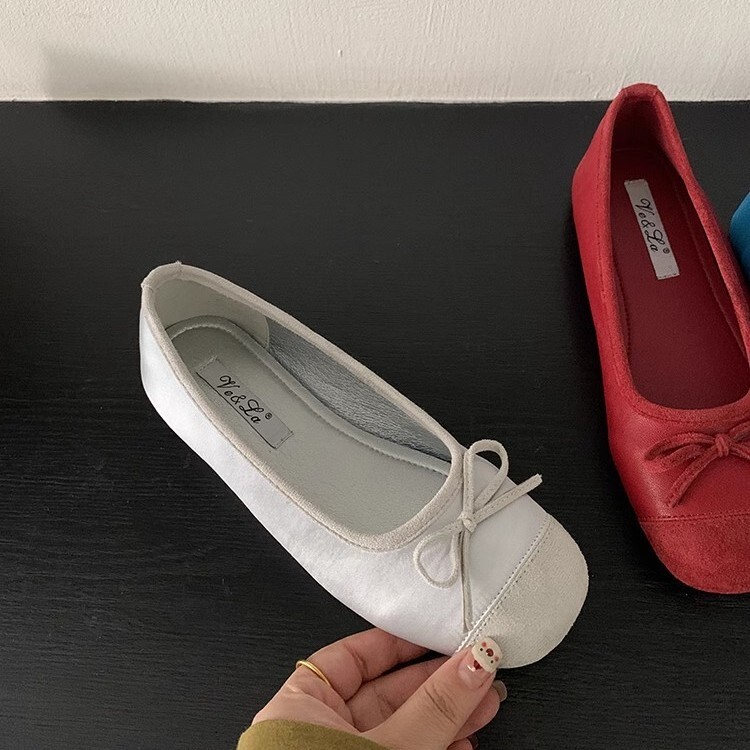 Ddmyoutdoor Ddmyoutdoor Evening Breeze French Bow Blue Small Single Flat Ballet Early Spring New Soft Sole Women S Shoes Loafers Outdoor Outdoor Shoes