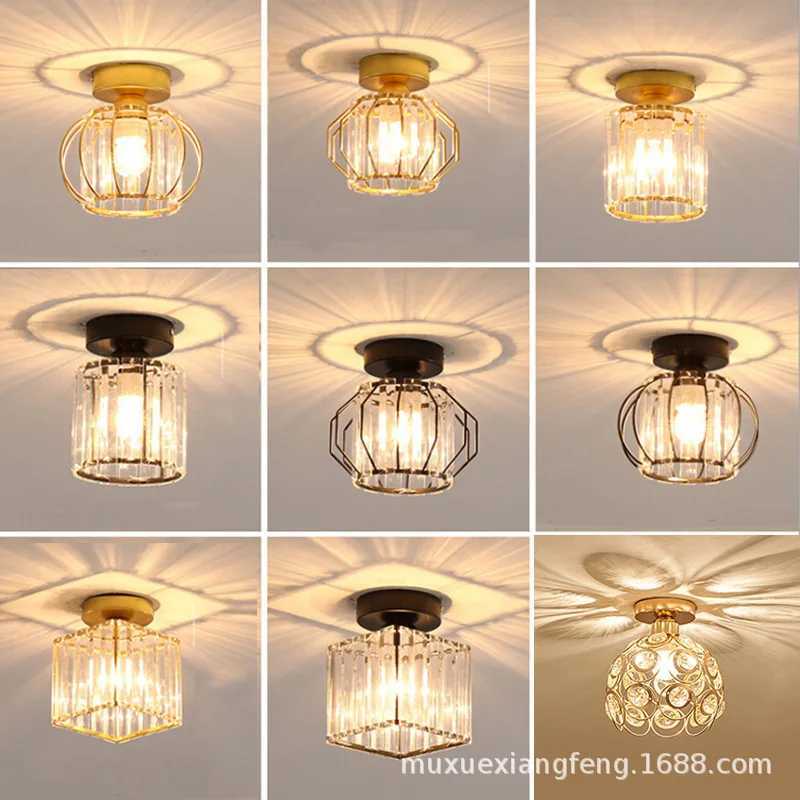 Crystal Ceiling Lamp Modern Chandelier LED Lighting for Hallway Entryway Porch - Stylish European Flush Mount FixtureXJ2500613