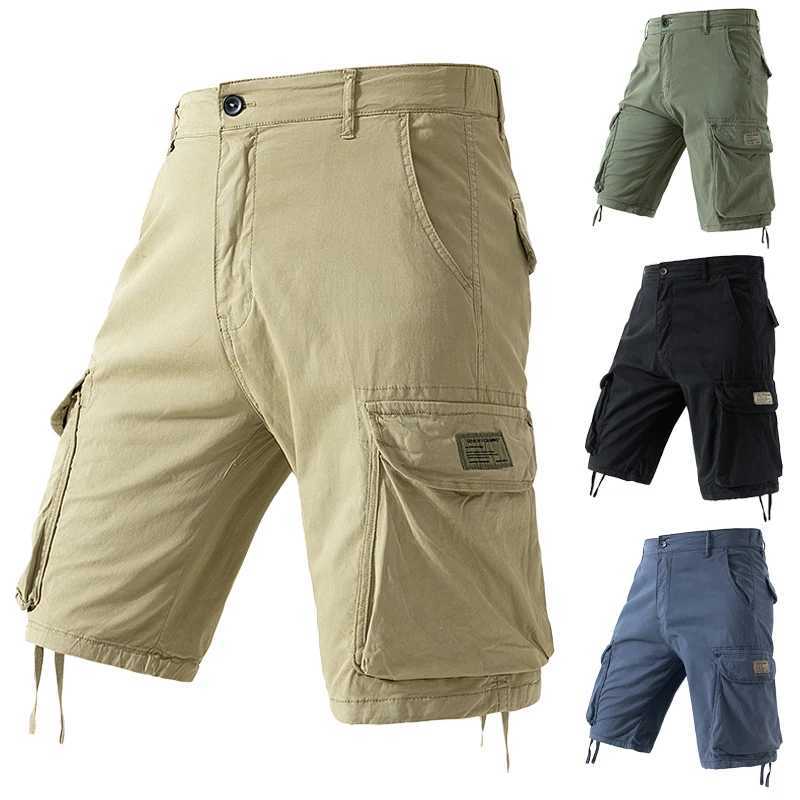 Mens Sports Shorts Summer Loose Outdoor Leisure Multi-Pocket Street Shorts Fashion Cotton High Quality Basketball ShortsW250614