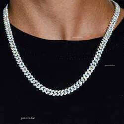 necklace moissanite chain Custom Pass Dia Tester Hip Hop Jewelry Sterling Sier 6mm 8mm Iced Out VVS Cuban Link Moissanite Chain For Men