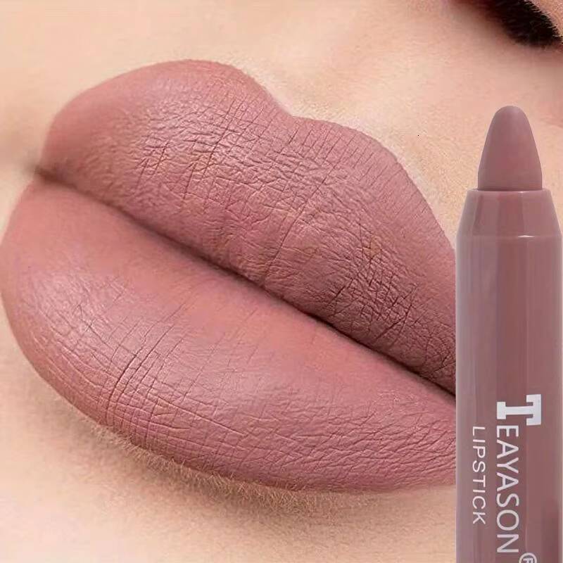 Matte Lipsticks Pencil Waterproof Long Lasting Sexy Red Stick Non-Stick Cup Makeup Lip Tint Pen Cosmetic happy