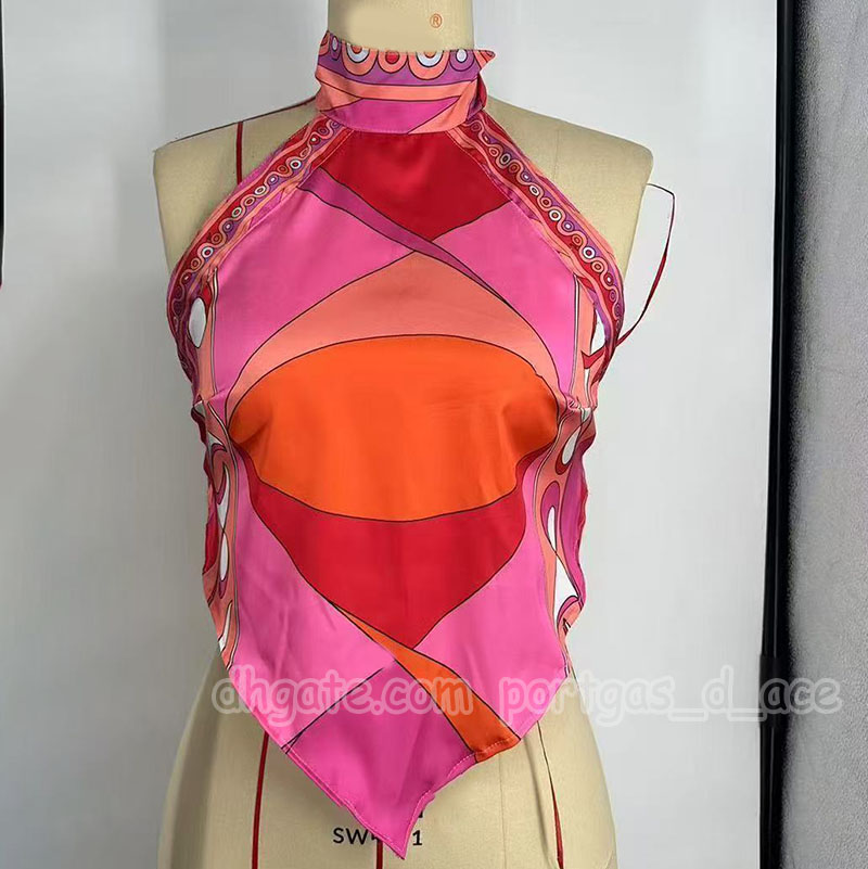 Designer Rainbow Halter Tanks Boxers Brand Women Swim Cover Ups Tops Luxury Brand Summer Beach Vacation Shorts Pool Party Outfit Resort Wear