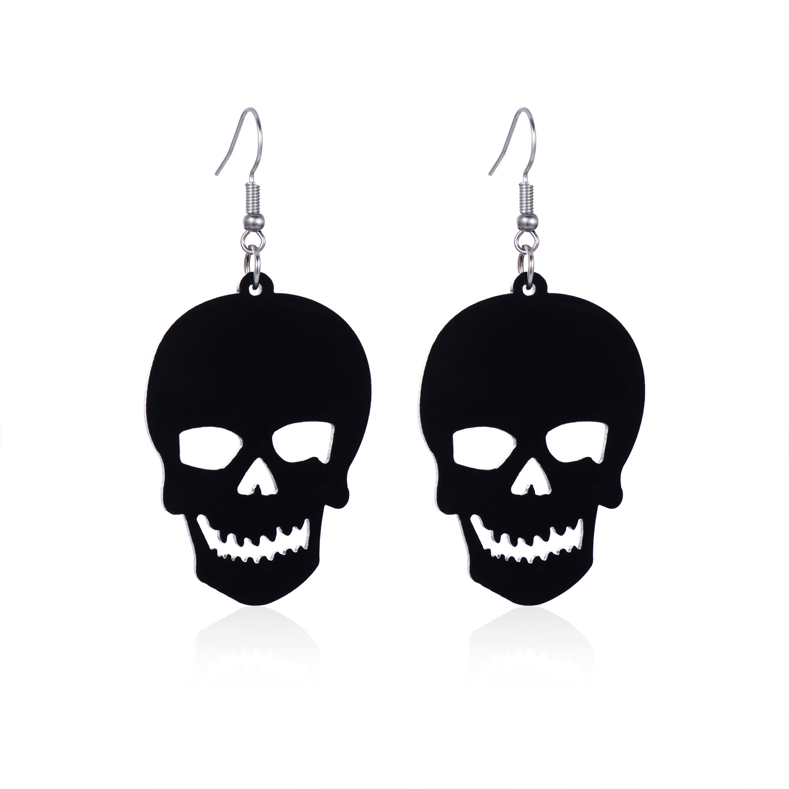 Gothic Spider Web and Skeleton Skull Earrings - Unique Halloween Jewelry Accessory