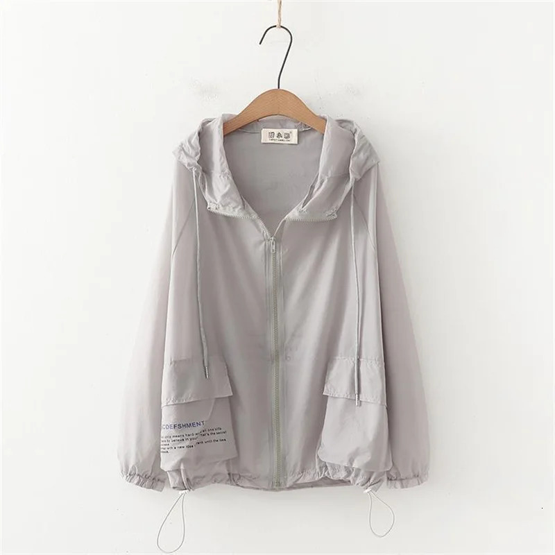 Fashion n Thin Summer Jacket SunProof Clothing Womens Korean Sun Protection Shirt Open Thread Hooded Coat Female 250611