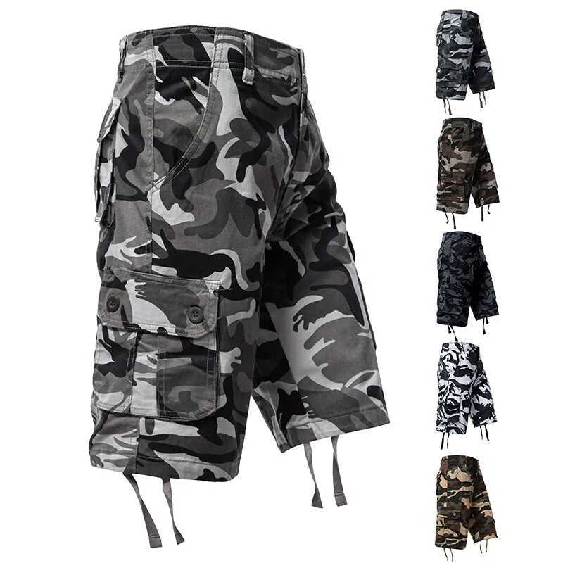 Mens Camouflage Shorts 2025 Summer New Casual Loose Camouflage Outdoor Sports Shorts Side Pockets Cotton Breathable Shorts W250614