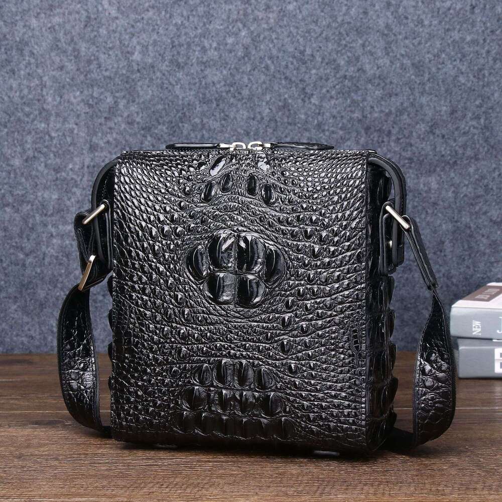 Crocodile Bone Pattern New Single Crossbody Fashion Casual Men's Trendy Outdoor Small Shoulder Bag Business Backpack