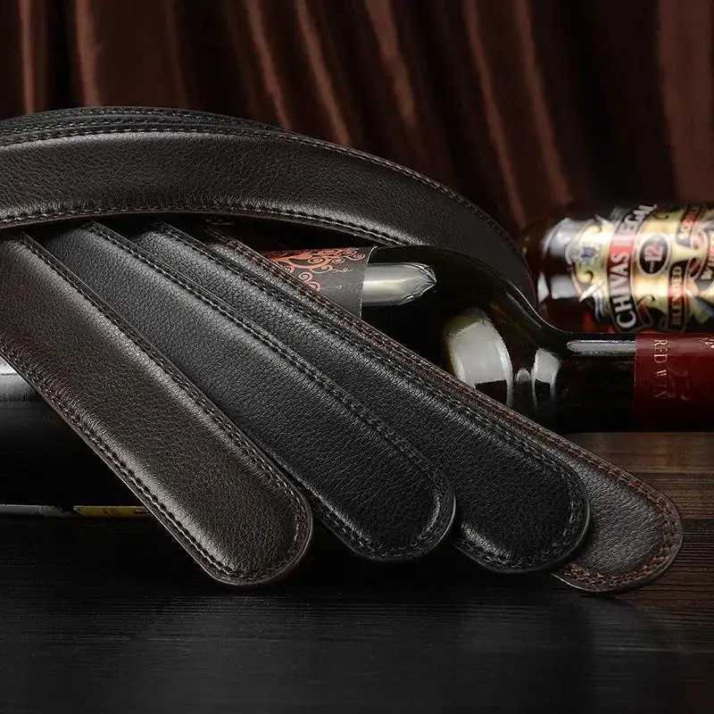 3.0cm 3.5cm Width Belt No Buckle Men Wen Unisex PU Business Belt without Autatic Buckle Waist Belts for Jeans X250614