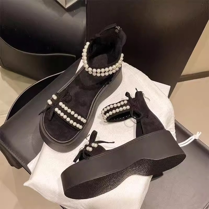 Ddmysports New Summer Platform Fairy Style Roman Sandals For Women Thick Sole Height Increasing Outdoor Wear With Skirts Wedge High Heels Outdoor Shoe