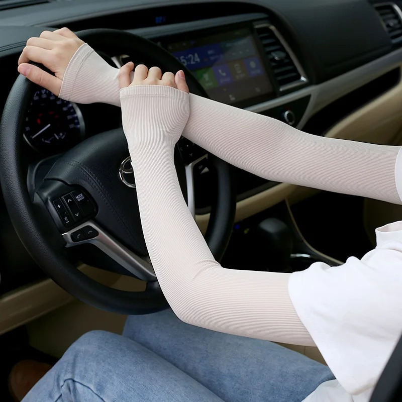 Summer ice silk sunscreen sleeves unisex breathable driving and riding sports arm guard Thin and breathable cool 250610