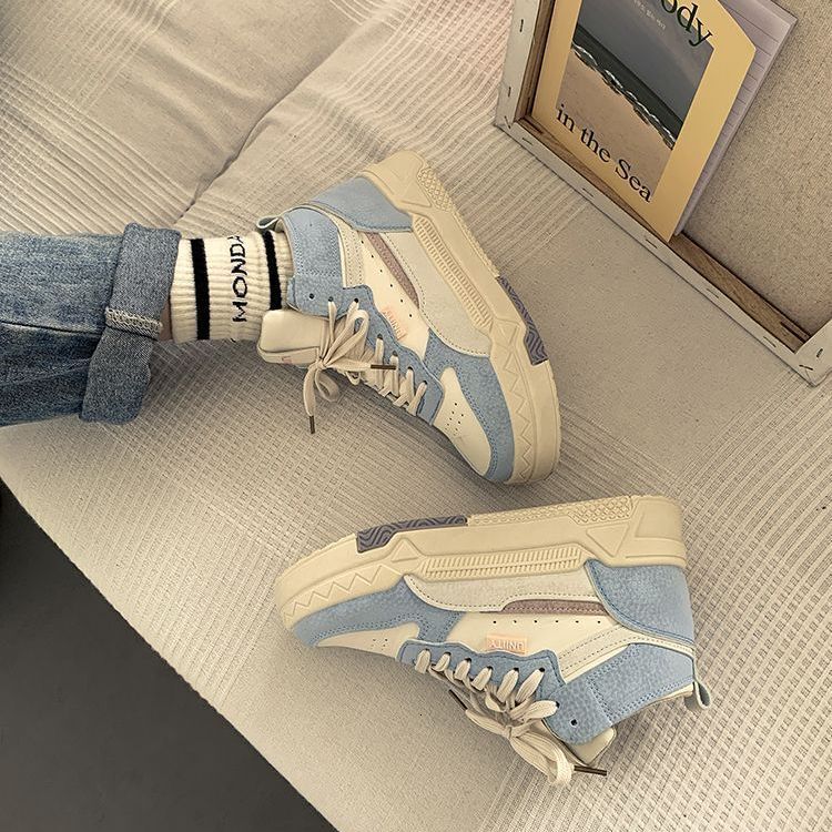 Ddmysports Niche Ulzzang High Top White Sneakers For Women Spring And Autumn Sports Versatile Ins Trend Thick Soled S Shoes Outdoor Shoes