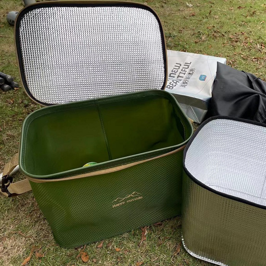 18-20L Portable Large Capacity Insulated Cooler Bag, Lunch Cooler Bag, Heat insulation Picnic Bag for Outdoor Camping Hiking, Beach, BBQ (Forest Deep 