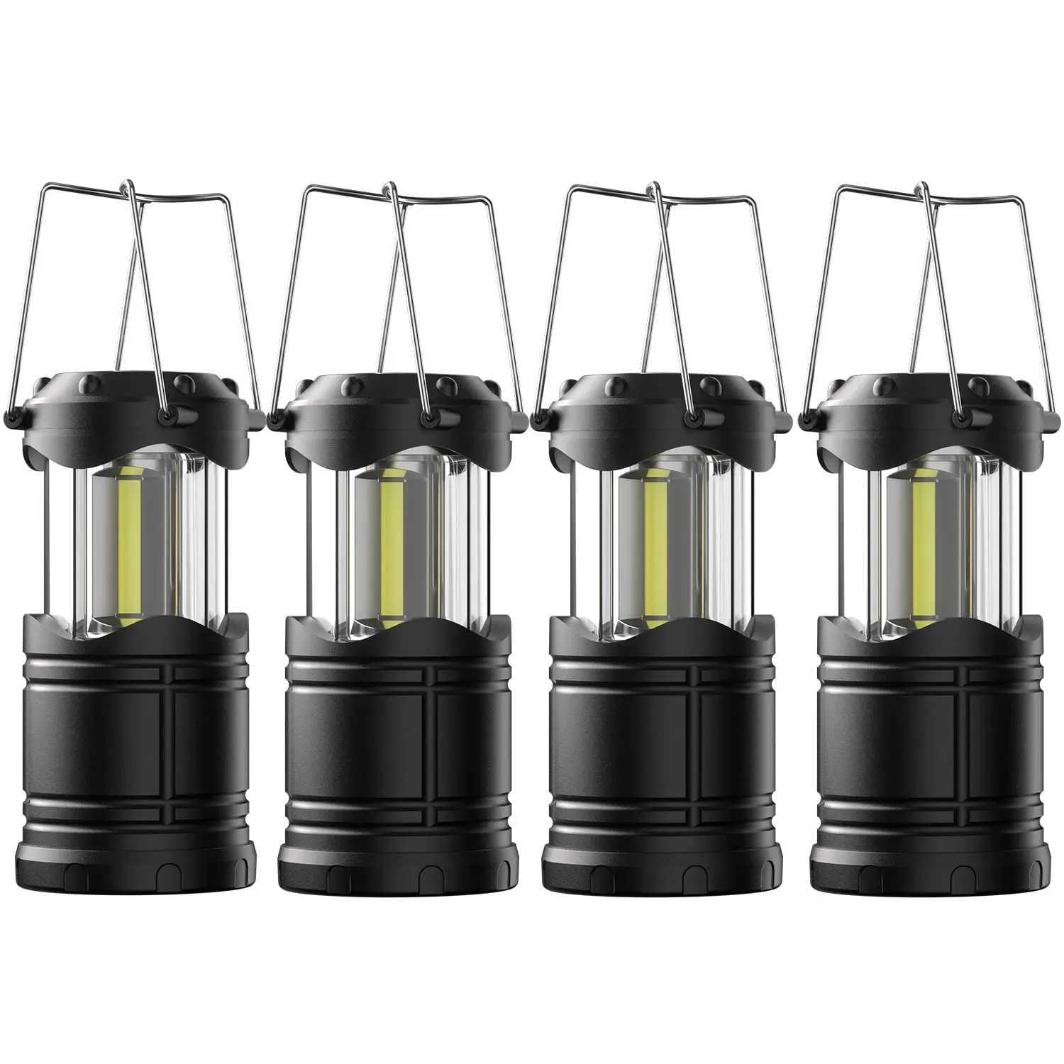 LED Camping Lantern 4 Pack Battery Powered Flashlight Portable Collapsible Hanging Light Essential Emergency Lamp for Hurricane W250613