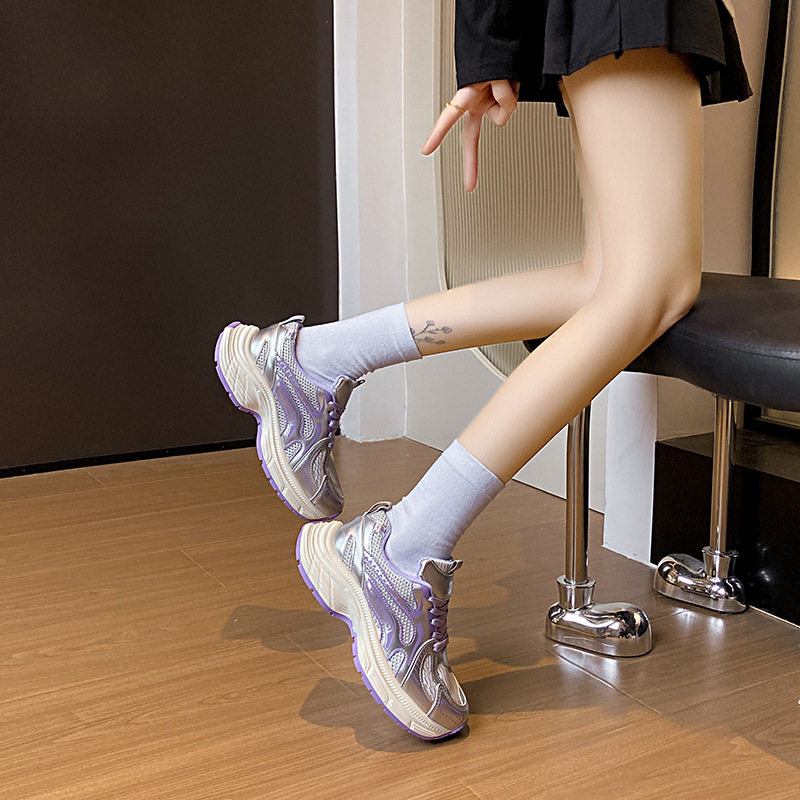 Ddmysports Ins Korean Version New Dad For Women Spring Student Sports Running Casual Shoes Thick Sole Height Increasing Zl Outdoor Shoes