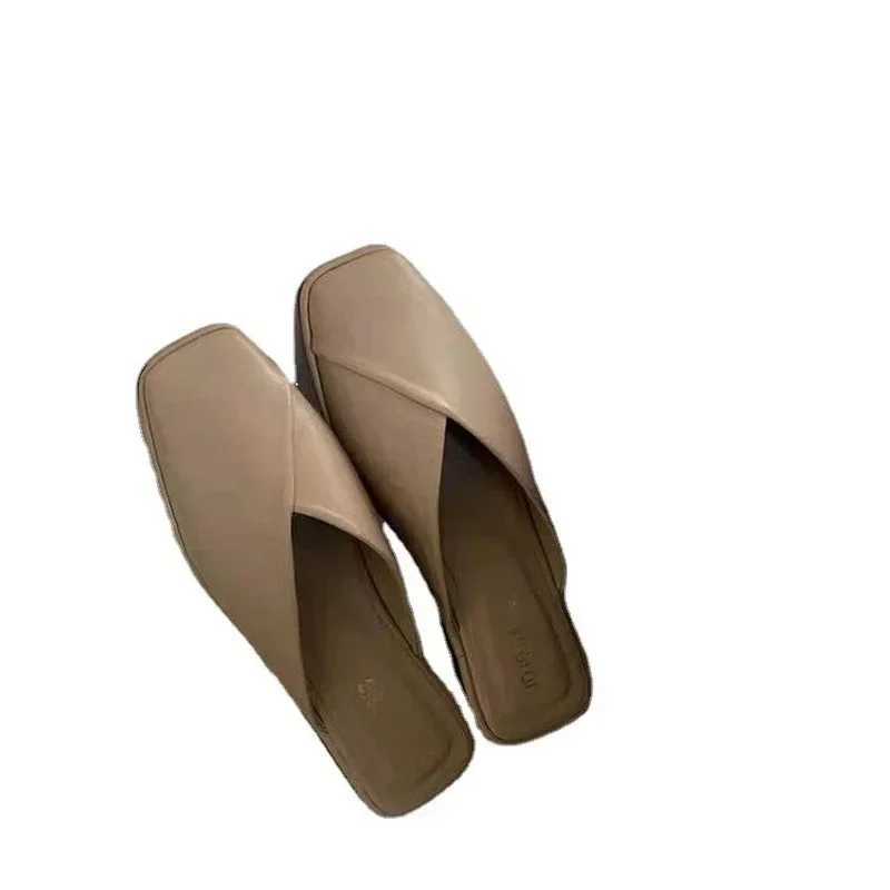 Sandals Female Slippers Women Fashion Flat Casual Mules Square Toe Sandals Women Flat Outdoor Walking Slides Zapatillas Z250614