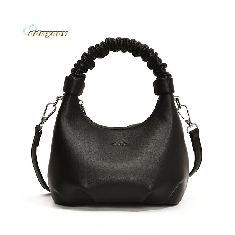 Niche Pleated Handheld Cloud 2024 New Trendy Fashion Versatile Solid Color Shoulder Crossbody Bag for Women ddmynov
