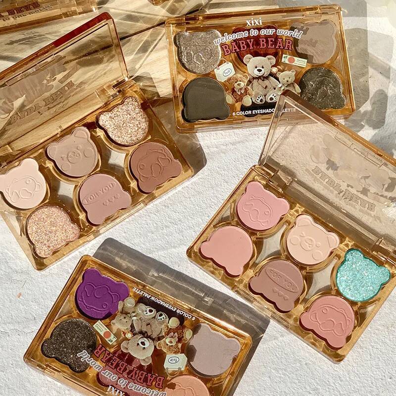 6 Colors Iris Purple Glitter Pearly Eyeshadow Palette Fashion Korean Shiny Shadow Charming Eye Makeup