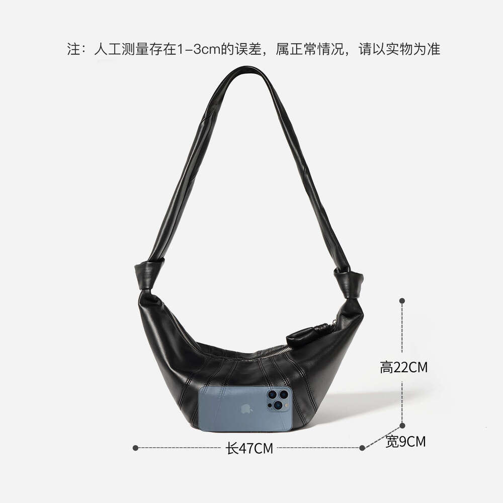 2025 New Niche Texture Genuine Leather Commuter Large Capacity Shoulder Crossbody Waist Dumpling Croissant Bag
