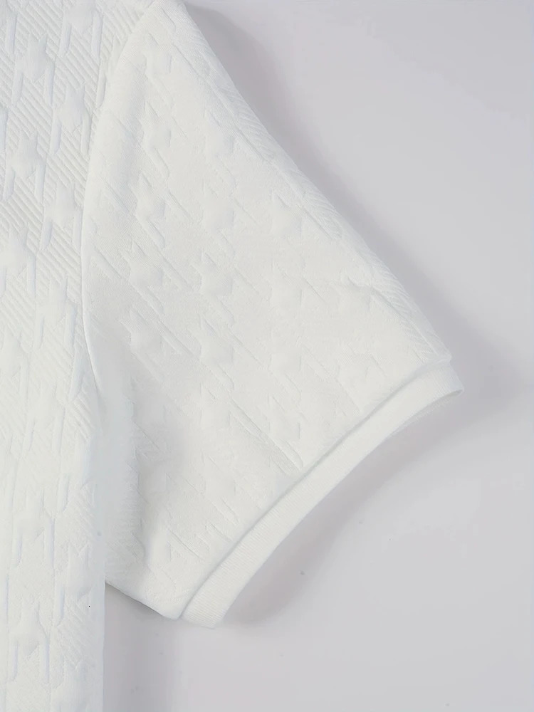 Fashion Mens Polo Shirts 2025 Spring Summer Daily Casual Textured Solid Color Polo Shirt For Men Vintage Short Sleeve Pullovers 250529