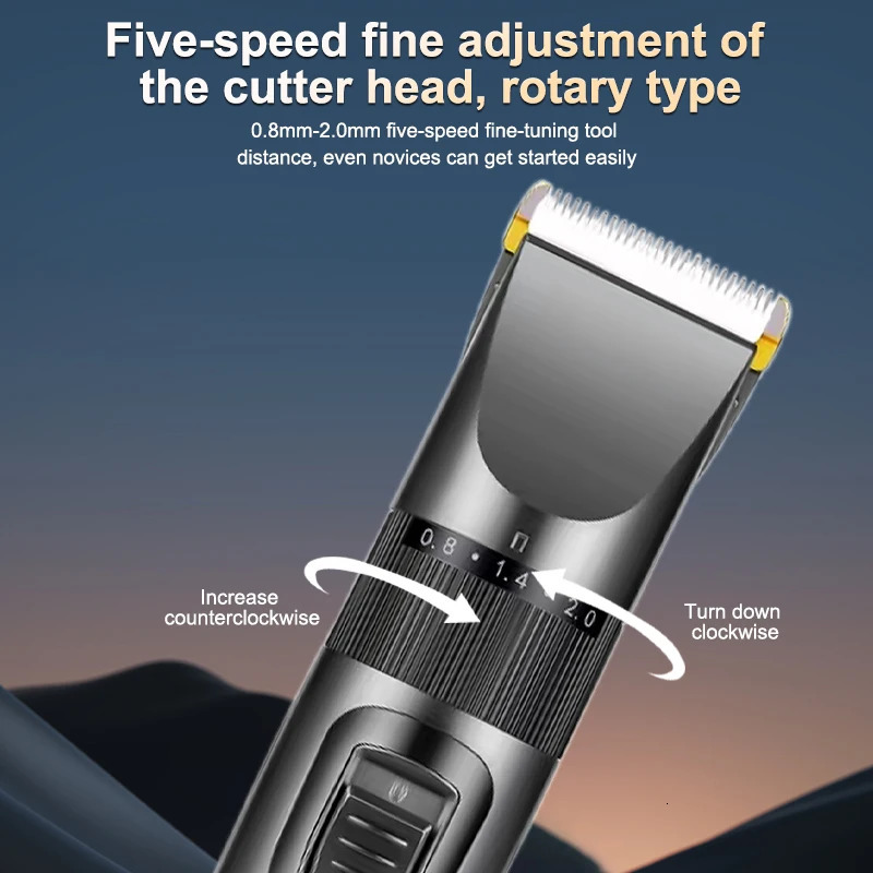 Electric Hair Clipper Mens Professional Hair Clipper Ceramic Blade Household Low Noise Trimmer USB Charging Mens Haircut Tools 250612