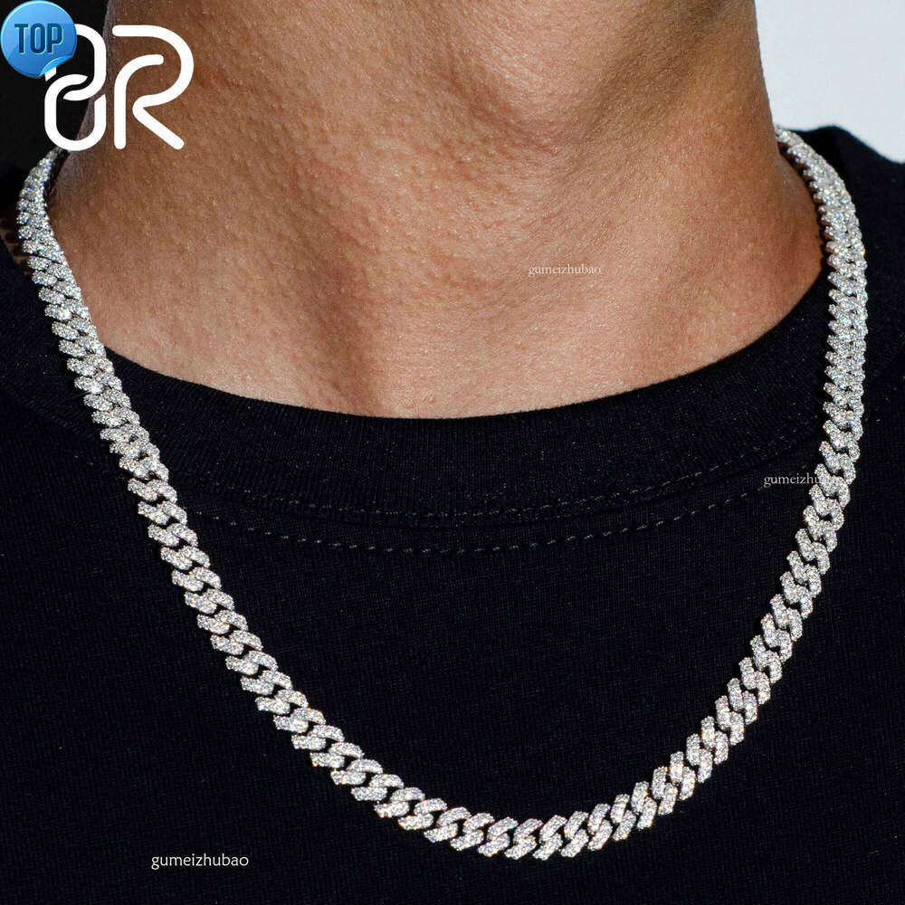 necklace moissanite chain Custom Pass Dia Tester Hip Hop Jewelry Sterling Sier 6mm 8mm Iced Out VVS Cuban Link Moissanite Chain For Men