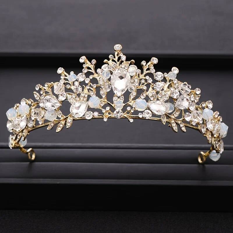 Handmade Crystal Rose Gold Crown And Tiara Queen Princess Taira Headpiece Diadem Wedding Accessories Bridal Hair Jewelry