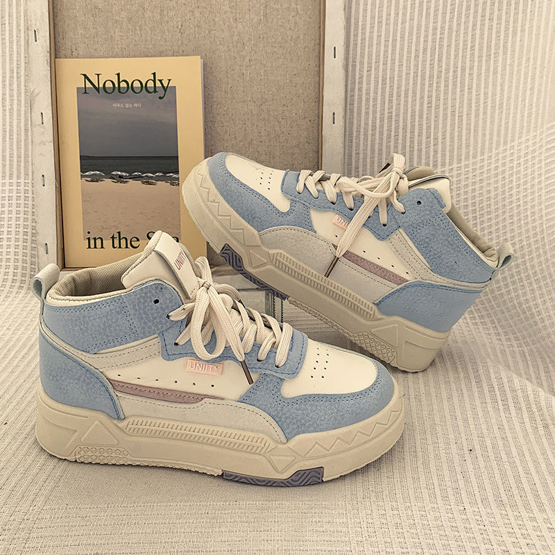 Ddmysports Niche Ulzzang High Top White Sneakers For Women Spring And Autumn Sports Versatile Ins Trend Thick Soled S Shoes Outdoor Shoes