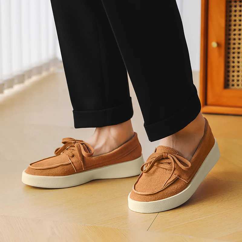 High Quality Mens Loafers Soft Suede Slip-On Shoes Man Flats Lightweight Comfortable Driving Shoes For Man Summer Casual ShoesXJ250614
