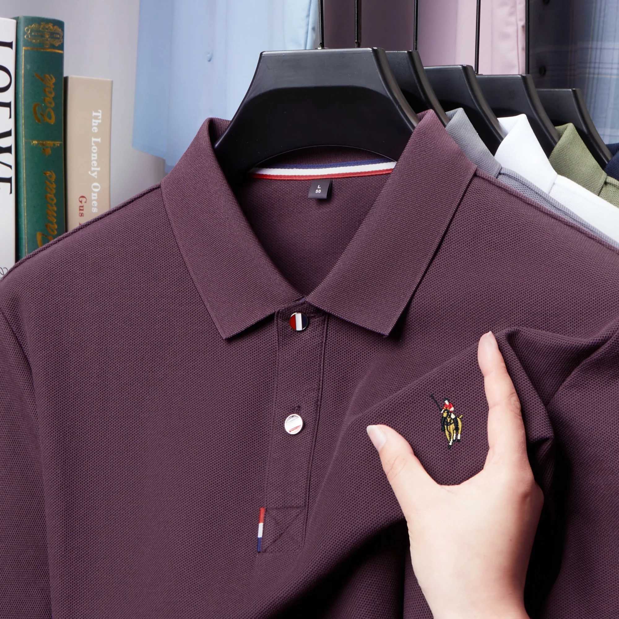 100% cotton new short sLeeve T-shirt comfort lapel mens brand POLO shirt summer fashion embroidery top Z250613