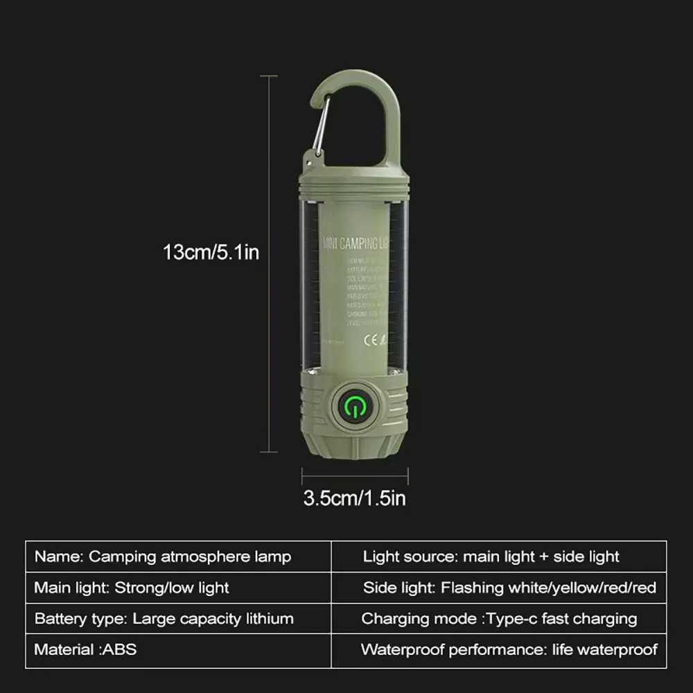 Multi Functional Outdoor Camping Light LED Night Riding Light Rechargeable Flashlight Night Light Waterproof Travel Light W250613