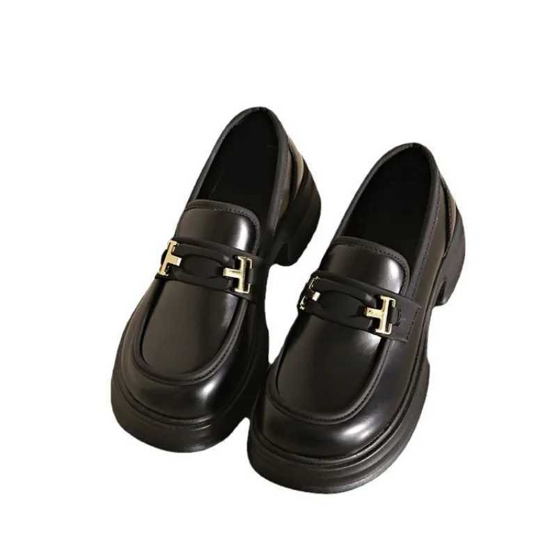 Casual Women Shoes Women Shoes Shallow Black Flat Soled Oxford Shoes Versatile Round Toe s Thick Soled British Style Loafers XJ250614