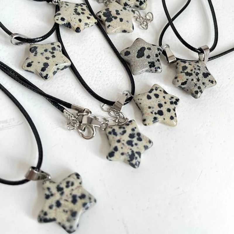 Pentagram Star Crystal Pendant Necklace Sacred Healing Gemstone Natural Stone Pendant for Women Girls Necklace Crystal Healing Z250614
