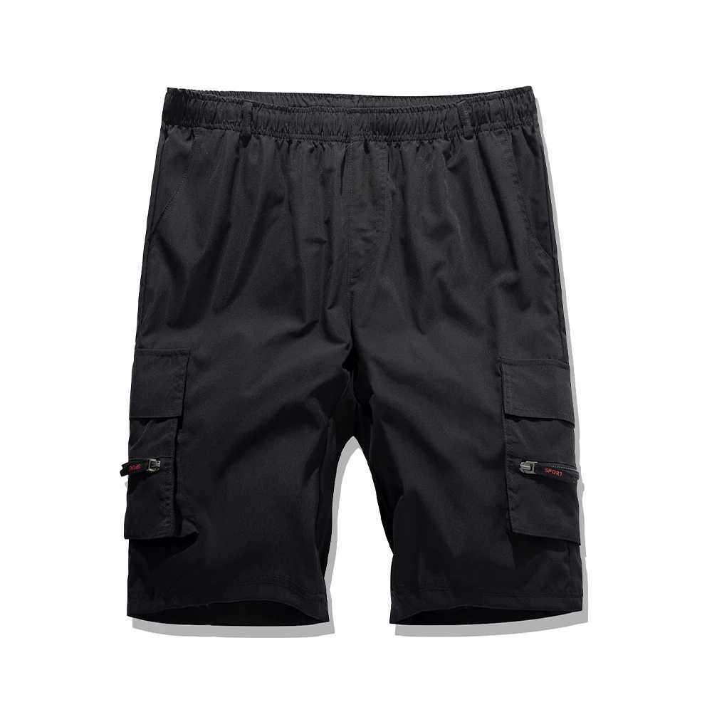 Mens Work Short Pants Zipper Pocket Casual Knee Shorts Loose Straight Cargo Shorts Summer Male Hiking Sports Shorts W250614