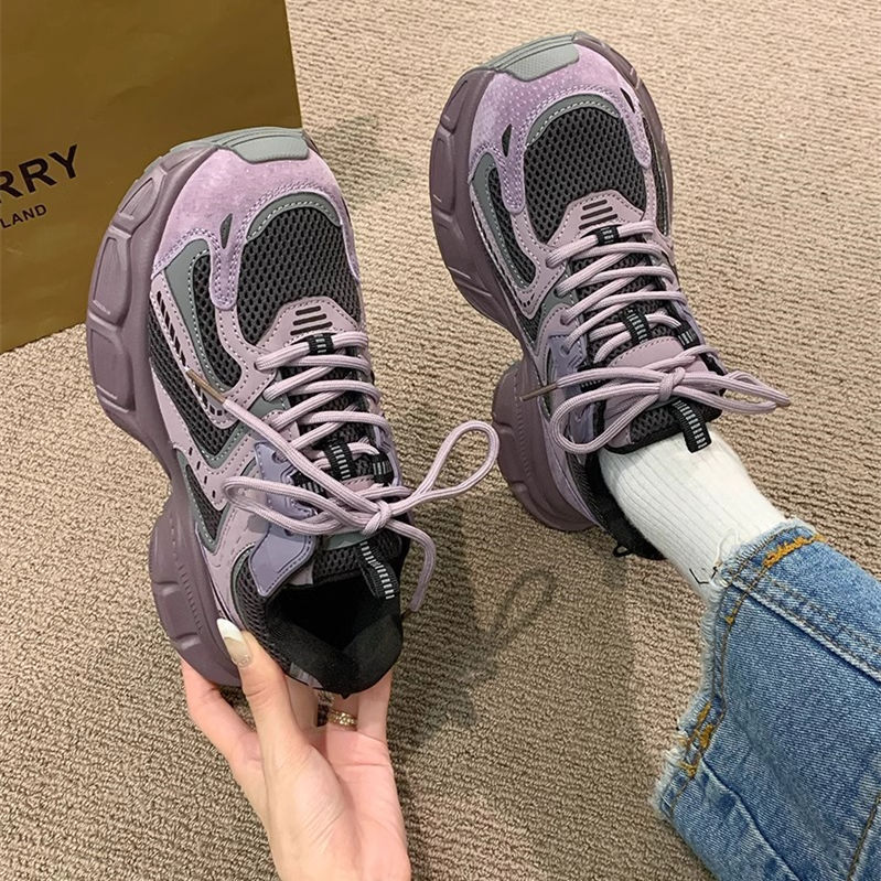 Ddmysports Trendy Street Style Dad Sneakers Women Autumn New Thick Sole Sports For Students Versatile Casual Shoes Outdoor Shoes