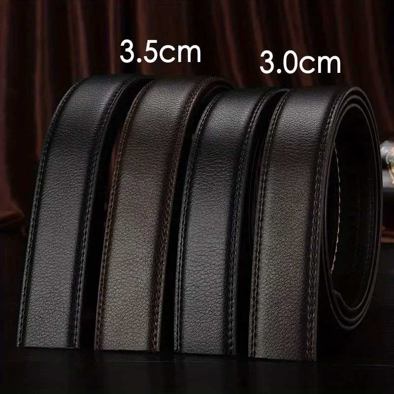 3.0cm 3.5cm Width Belt No Buckle Men Wen Unisex PU Business Belt without Autatic Buckle Waist Belts for Jeans X250614