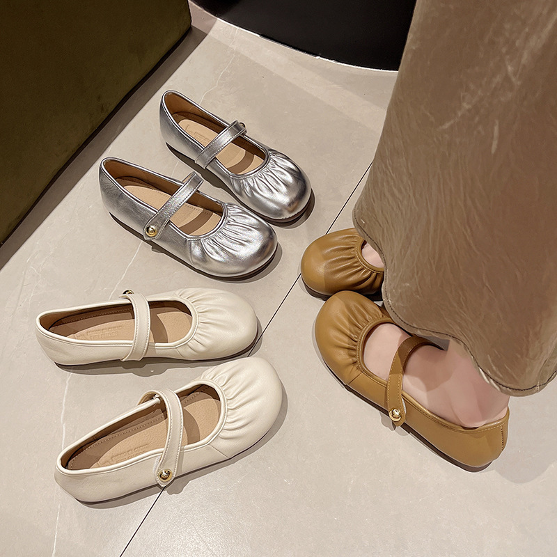 Ddmyoutdoor Flat Mary Jane Shoes For Women New Spring Autumn French Style Gentle With Skirt Shallow Soft Sole Loafers Outdoor Shoes