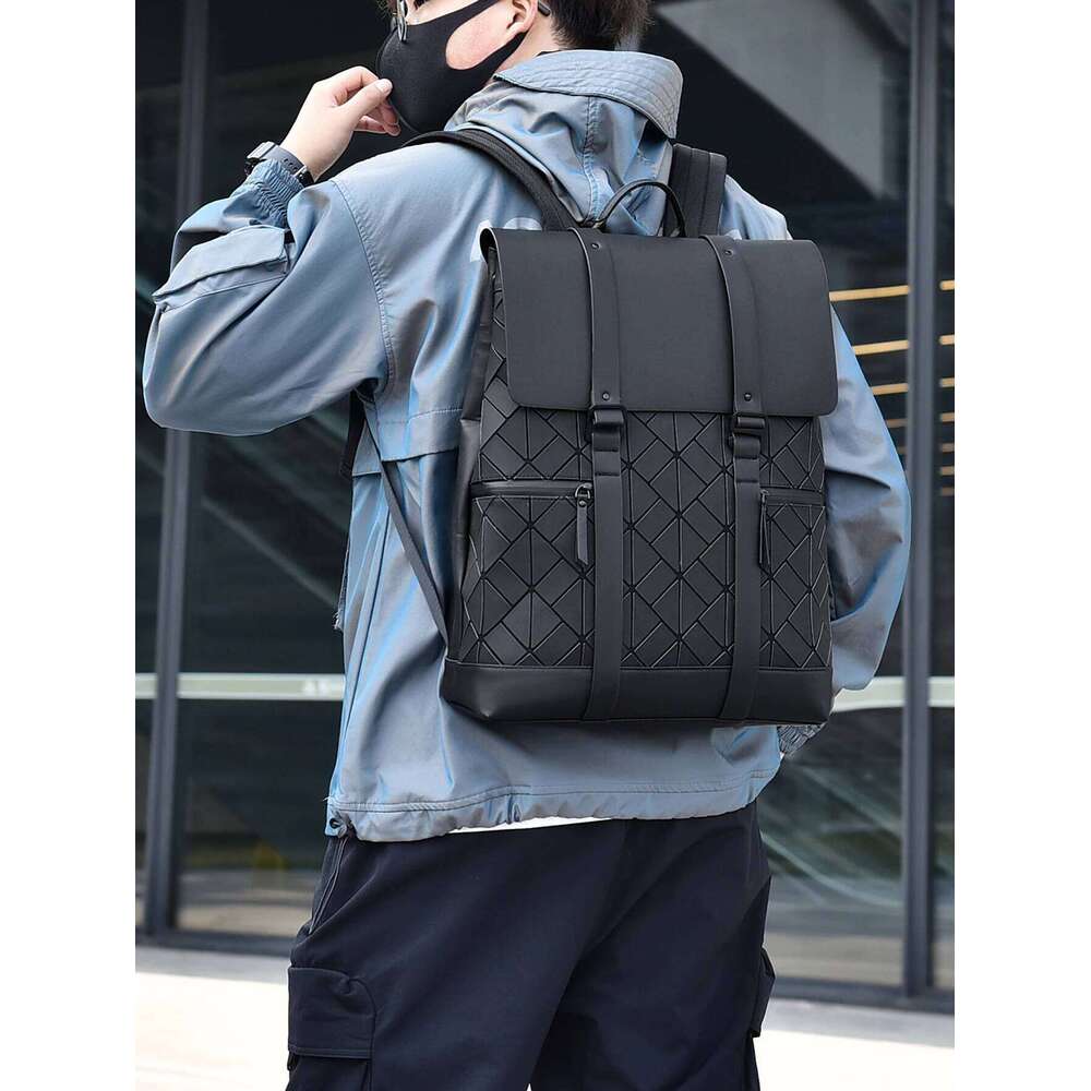 VC Fashionable Men's Flip Large Capacity Travel Backpack Simple School Backpacks For Men University Student