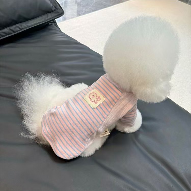 T465Bichon Frise dog clothes autumn and winter new stitching sweater comfortable warm bottoming shirt pet cat Teddy