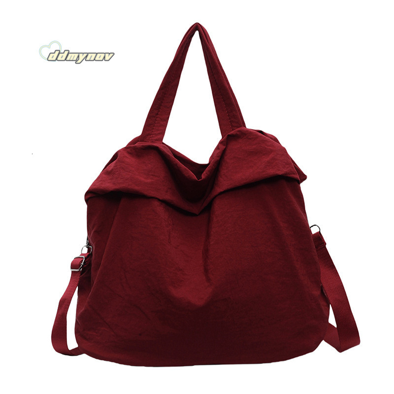 Korean Nylon Bucket for Women, Handheld Versatile Large Bag, Internet Celebrity Same Style Fashionable Shoulder Crossbody Bag Trend ddmynov