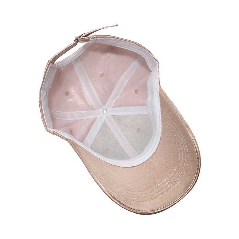 Womens Summer Solid Baseball Cap Sun Protection Silk Satin Cool Visor Snapback Hats Female Casual Outdoor Caps W250614