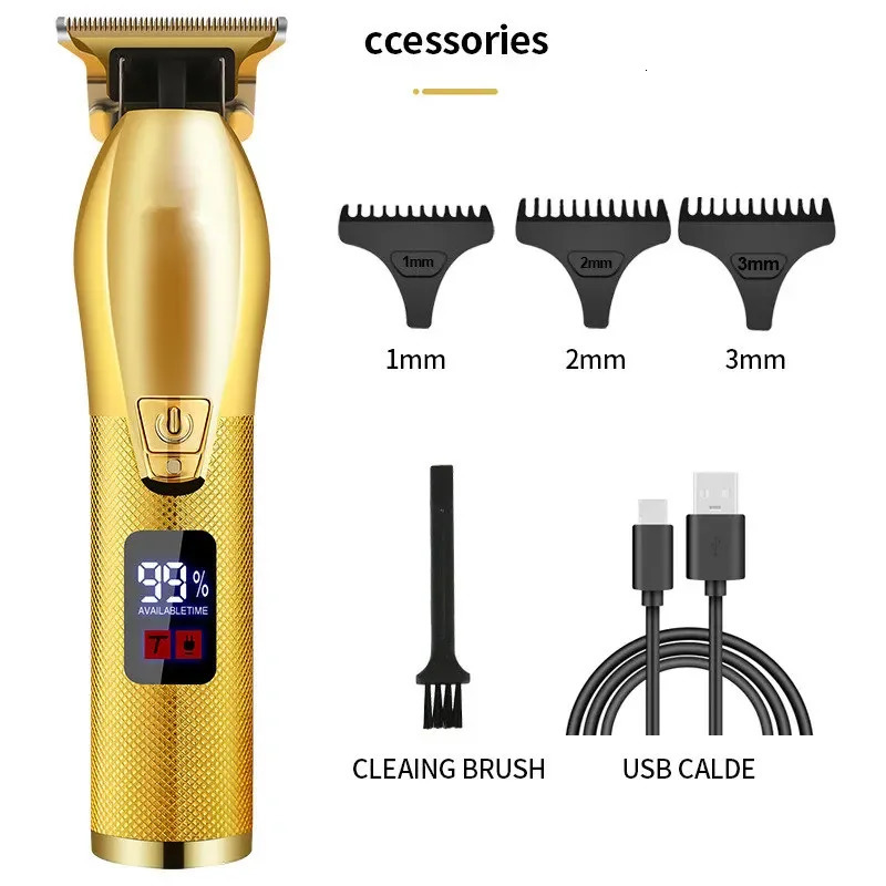 RESUXI Mens Professional Electric Hair Trimmer T9 USB Hair Clipper for Barber Shaver Trimmer Beard Razor Hair Cutting Machine 250612