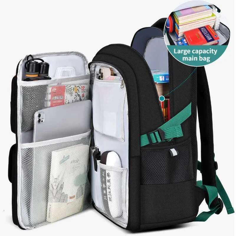 New Boys Large Capacity Refrigerator Open Door Waterproof Backpack Bag For Primary And Secondary School Students