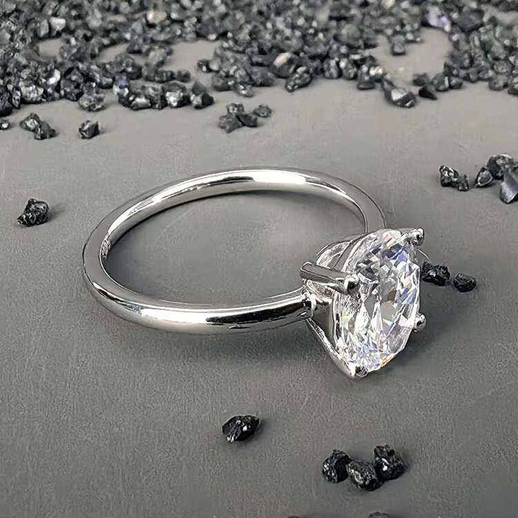 925 Silver Glamorous Moissanite Ring Captivating Minimalist Design Rhodium Plating Radiates Glamour Every Gesture Fine Jewelry