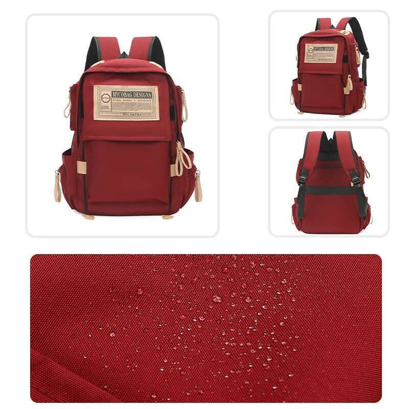 Custom Fashion Preppy Style Schoolbag Unisex 15 Inches Nylon Waterproof Oxford Zipper Closure For Students Cotton Polyester