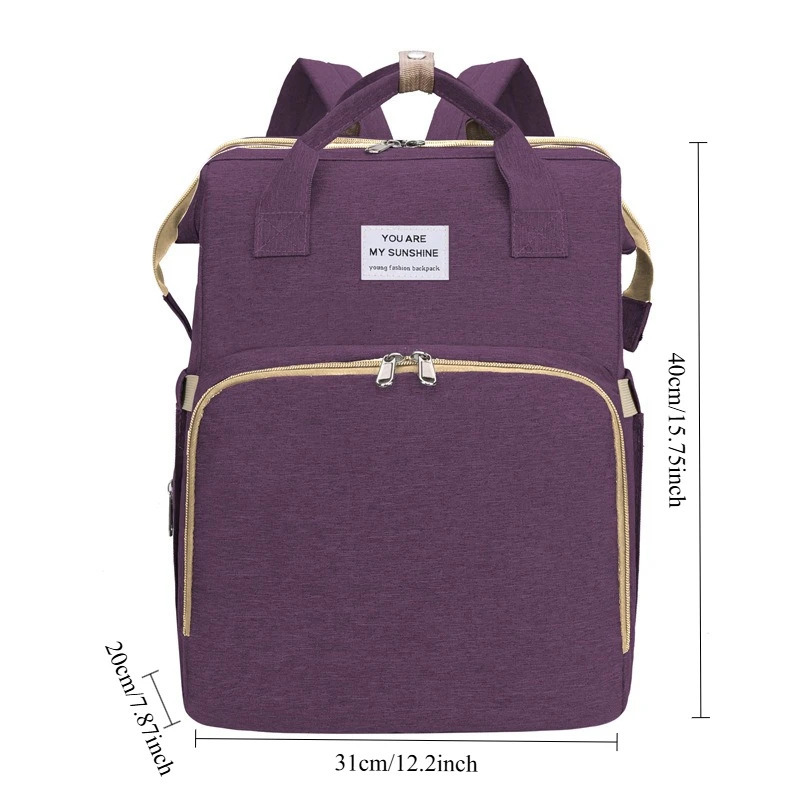 Portable Folding Crib Shoulder Mother Bag Fashionable and Casual Large Capacity Mother and Baby Bag 250614