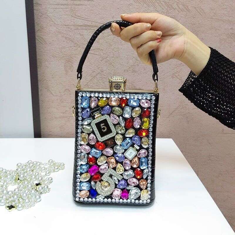High-Quality Clip New Style Diamond-Studded Women's Shoulder Versatile Cute Fashionable Exquisite Lady Small Bag