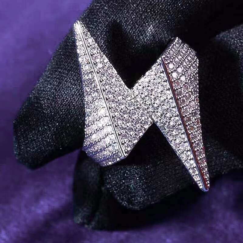 GRA D Color Bling Moissanite Iced Out Mens Cluster Lightning Bolt Ring With 925 Sterling Silver Pass Diamond Tester