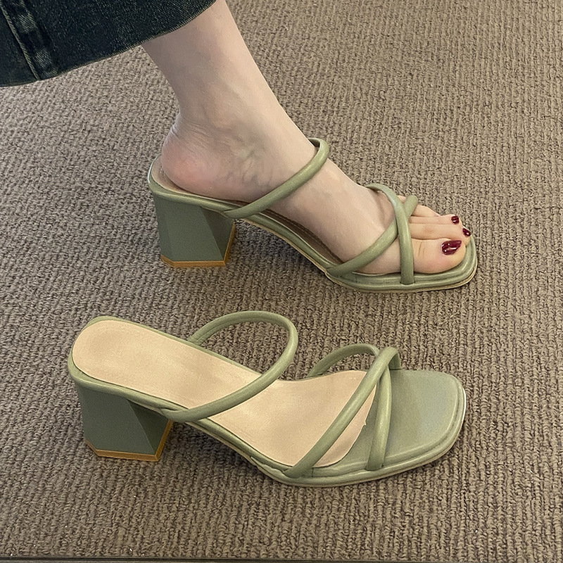 Ddmyoutdoor Ddmyoutdoor Women S Slippers For Outdoor Wear New Style Summer Niche High End Sense Versatile With Skirts Chunky Heel Sandals Shoes Outdoo