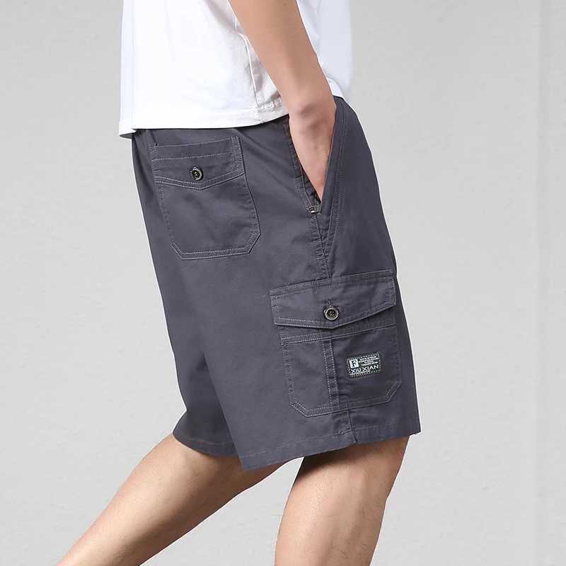2025 Summer Men 00% Cotton Cargo Shorts Men Fashion Casual Multi Pockets Shorts Men Military Quick Dry Tactical Shorts Male 5XL W250614